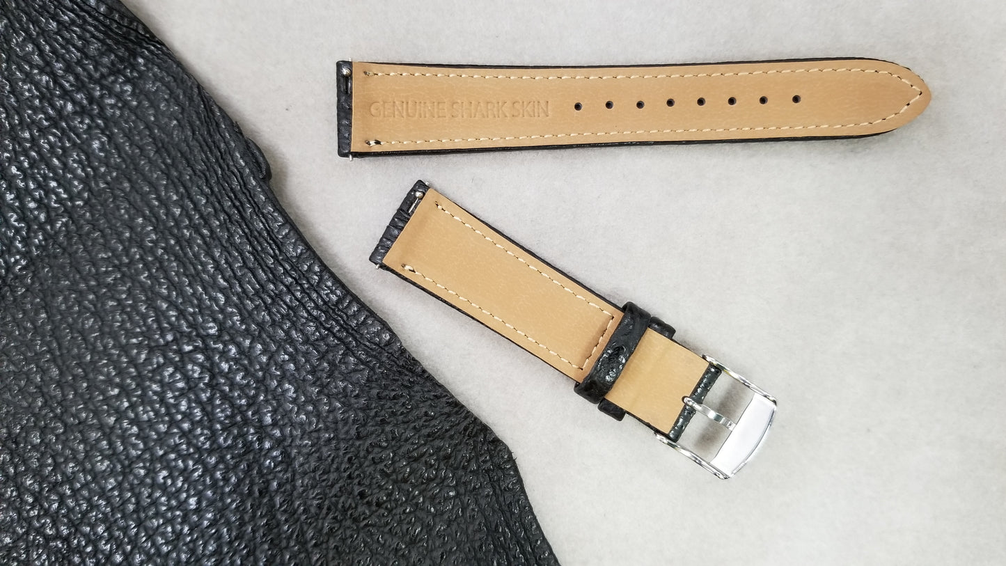 JPW 腕時計ベルト 気仙沼シャークスキン シルバー 18mm【JP-BELT-SHARK-SV】