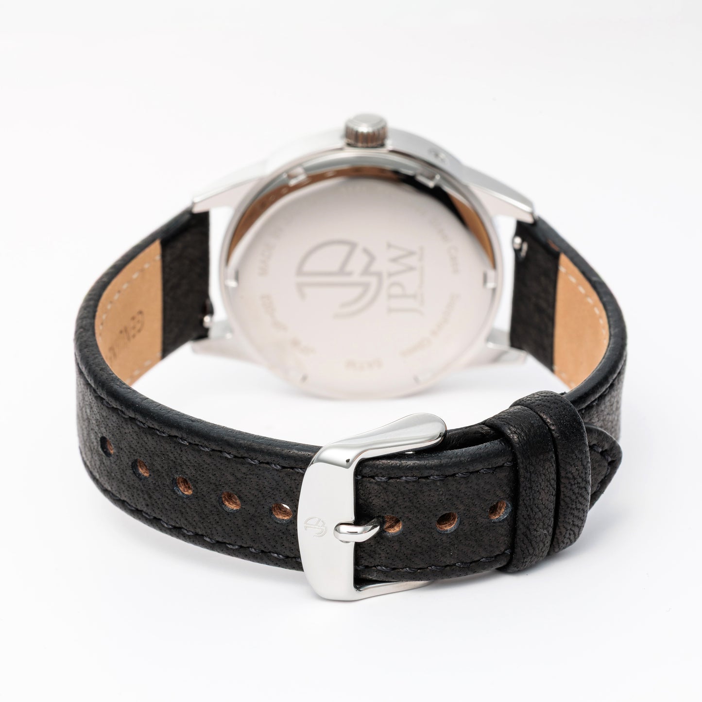 JPW Reloj de pulsera Fase Lunar Triple Calendario Hecho en Japón Plata × Negro【JP-002-SSBK】
